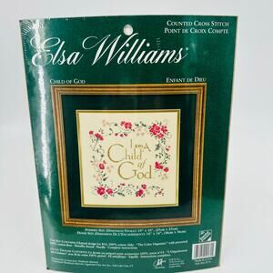 Elsa Williams Counted Cross Stitch Kit "I am A Child of God" 14 count Sealed